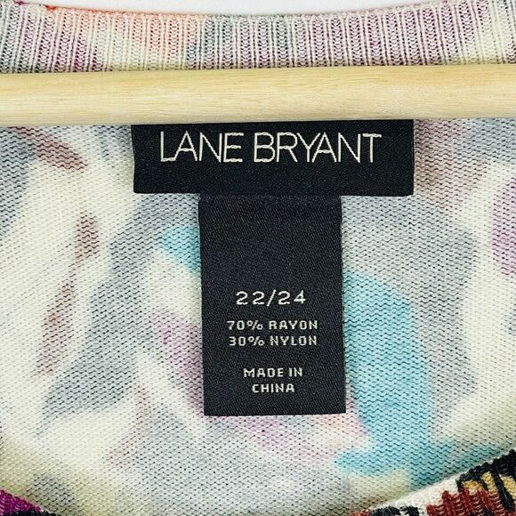 Lane Bryant Teal Purple Brush Strokes 3/4 Sleeve Cardigan Sweater Womens 22 24 - Picture 6 of 6